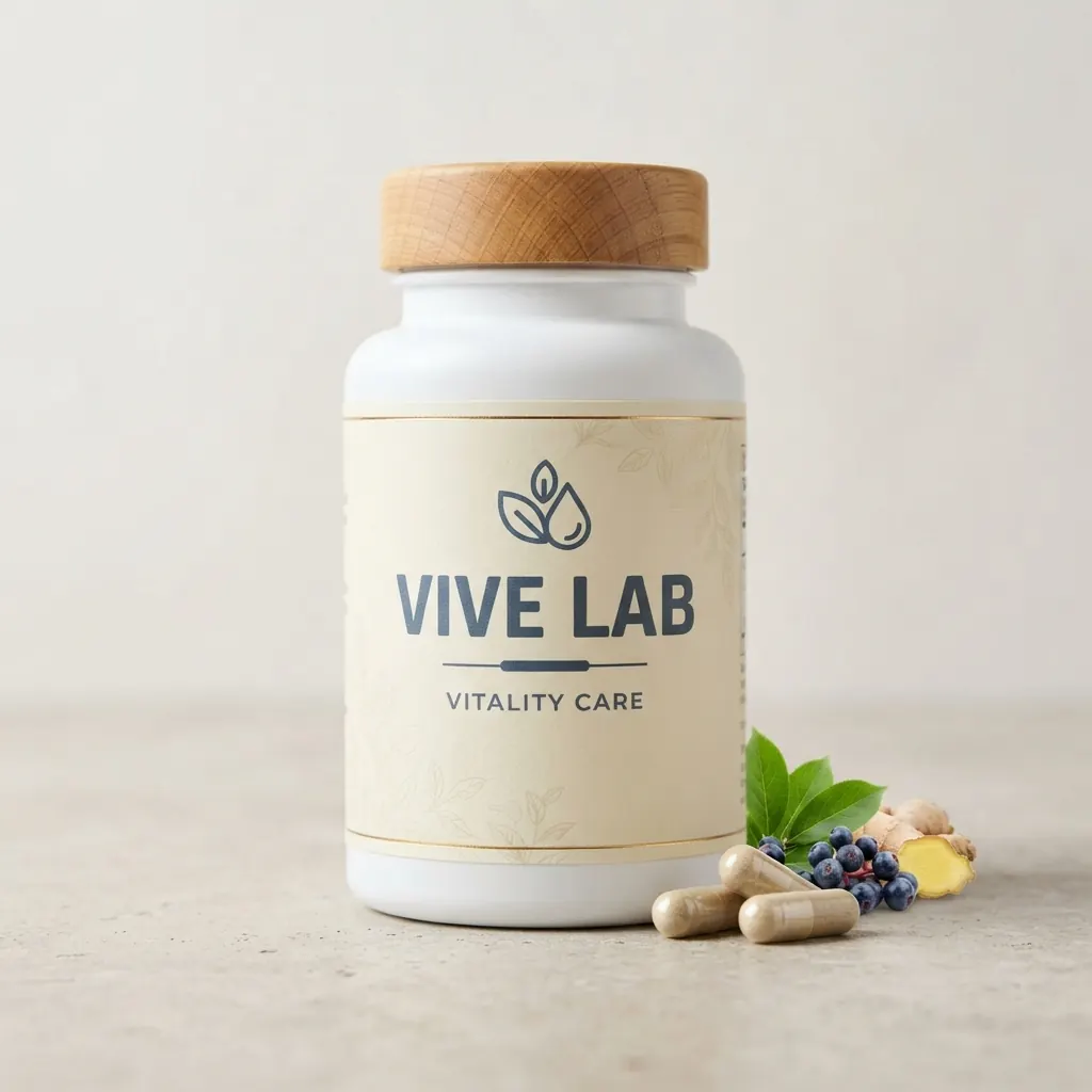 Vive Lab Vitality Care fles met ingrediënten